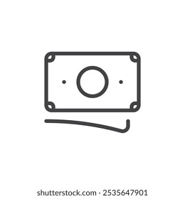 Banknotes icon Thin outline art symbol