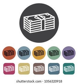 Banknotes icons set. Vector illustration.
