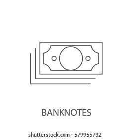 Banknotes Line Icon