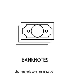 icono de línea de billetes
