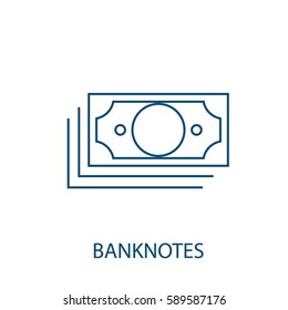 icono de línea de billetes