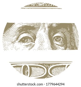Banknotes of one hundred U.S. dollars. Vector illustration
