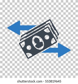 Banknotes Payments icon. Vector pictograph style is a flat symbol, color, chess transparent background. Designed for software and web interface toolbars and menus.