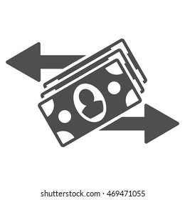 Banknotes Payments icon. Vector style is flat iconic symbol with rounded angles, gray color, white background.