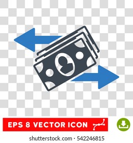 Banknotes Payments vector icon. Image style is a flat smooth blue icon symbol.