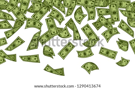 banknotes rain vector illustration (money falling)
