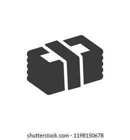 Banknotes stack vector icon