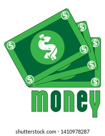 Banknotes. Suitable for the work of logo or icon for the website in a location or anything suitable for it in the extension of all measurements