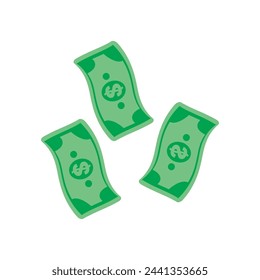 Banknotes usd dollar currency flying money cash vector design 