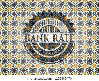 Bank-rate arabic emblem background. Arabesque decoration.