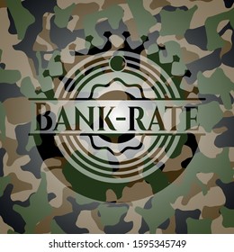 Bank-rate on camo pattern. Vector Illustration. Detailed.
