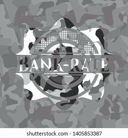 Bank-rate on grey camouflaged pattern