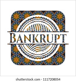 Bankrupt arabesque badge. arabic decoration.