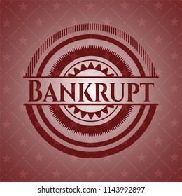 Bankrupt badge with red background