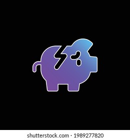 Icono de vector de gradiente azul en quiebra