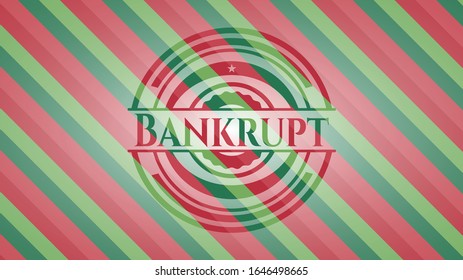 Bankrupt christmas colors emblem. Vector Illustration. Detailed.