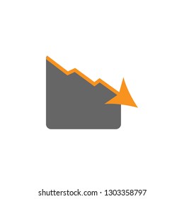 Bankrupt and down icon. Element of financial, diagrams and reports icon for mobile concept and web apps. Detailed Bankrupt and down icon can be used for web and mobile