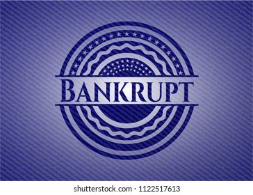 Bankrupt emblem with denim high quality background