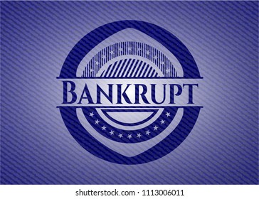  Bankrupt emblem with denim texture