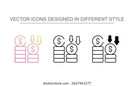 Bankrupt icon design with white background stock illustration