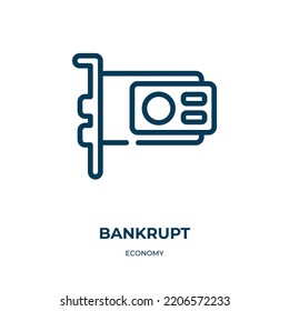 Bankrupt Icon. Linear Vector Illustration From Economy Collection. Outline Bankrupt Icon Vector. Thin Line Symbol For Use On Web And Mobile Apps, Logo, Print Media.