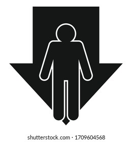 Bankrupt man icon. Simple illustration of bankrupt man vector icon for web design isolated on white background