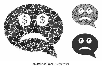 Bankrupt Mosaic Uneven Elements Various Sizes Stock Vector (Royalty ...