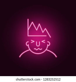 bankrupt on mind icon. Elements of What is in your mind in neon style icons. Simple icon for websites, web design, mobile app, info graphics