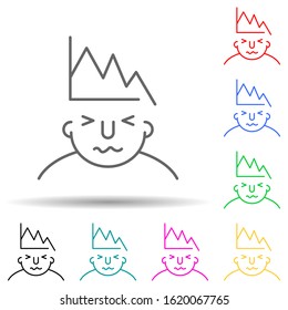 bankrupt on mind multi color style icon. Simple thin line, outline vector of what is in your mind icons for ui and ux, website or mobile application