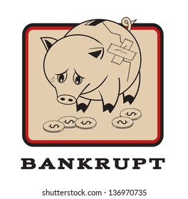 bankrupt piggy bank