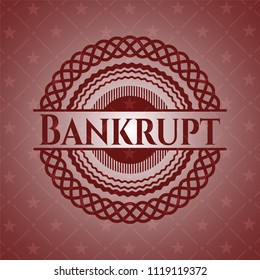 Bankrupt retro style red emblem