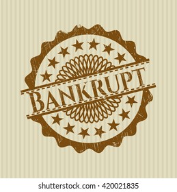 Bankrupt rubber grunge stamp