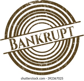Bankrupt rubber stamp with grunge texture