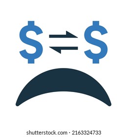 Bankrupt, Sad, Crash, Bad Debt Icon. Simple Editable Vector Illustration.