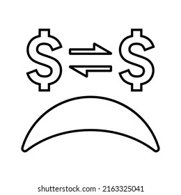 Bankrupt, Sad, Crash, Bad Debt Outline Icon. Line Art Vector.