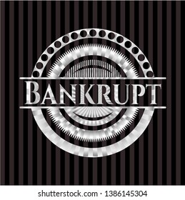 Bankrupt silver shiny emblem]. Vector Illustration. Mosaic.