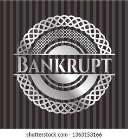 Bankrupt silvery emblem or badge