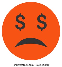 Bankrupt Smiley vector pictograph. Style is flat graphic symbol.