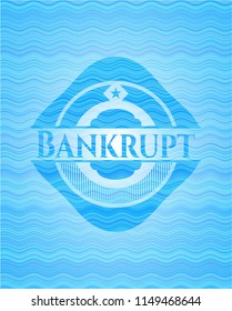 Bankrupt water wave concept emblem background.
