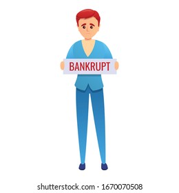 Icono de trabajador en quiebra. Caricatura de un icono del vector del trabajador en quiebra para el diseño web aislado en fondo blanco