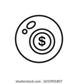 Ilustração do vetor do ícone de contorno de bolha de falência