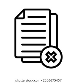 bankruptcy document icon line vector illustration on white background.