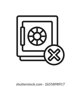 Bancarrota Caja vacía Ilustración vectorial de icono de contorno