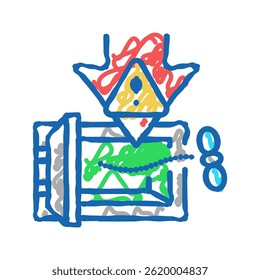 falência crise financeira ícone doodle esboço vetor. falência sinal de crise financeira. ilustração de símbolo isolado