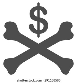 Bankruptcy icon from Commerce Set. Vector style: flat symbol, gray color, rounded angles, white background.