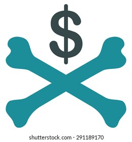 Bankruptcy icon from Commerce Set. Vector style: bicolor flat symbol, soft blue colors, rounded angles, white background.