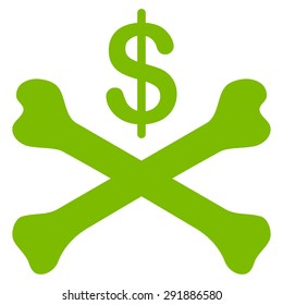 Bankruptcy icon from Commerce Set. Vector style: flat symbol, eco green color, rounded angles, white background.