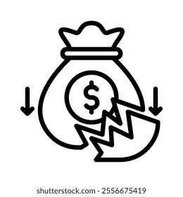 bankruptcy icon line vector illustration on white background.