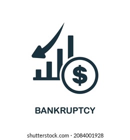 Bankruptcy Icon. Monochrome Sign From Crisis Collection. Creative Bankruptcy Icon Illustration For Web Design, Infographics And More