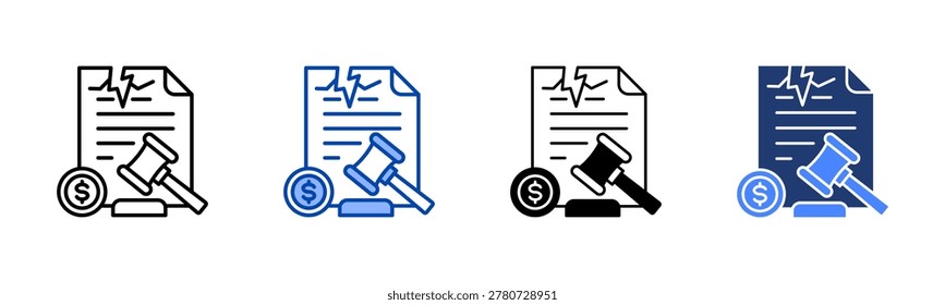 Bankruptcy Icon with Style Variations